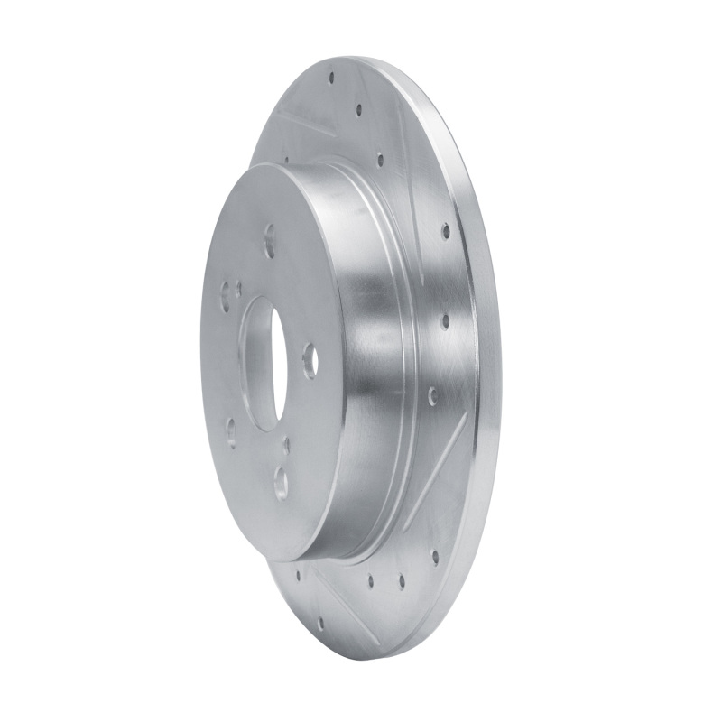 Lexus ES250 Brake Rotor (1) - Rear Right - R1 Concepts - Drilled & Slotted - Silver - `15-`25